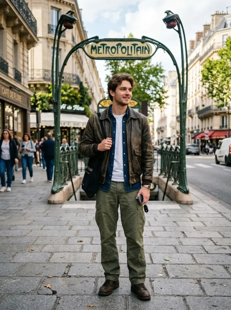 14 Fall Outfits Men Will Want to Wear This Season for Effortless Style 9 Leather Jacket With a Simple Layered Look