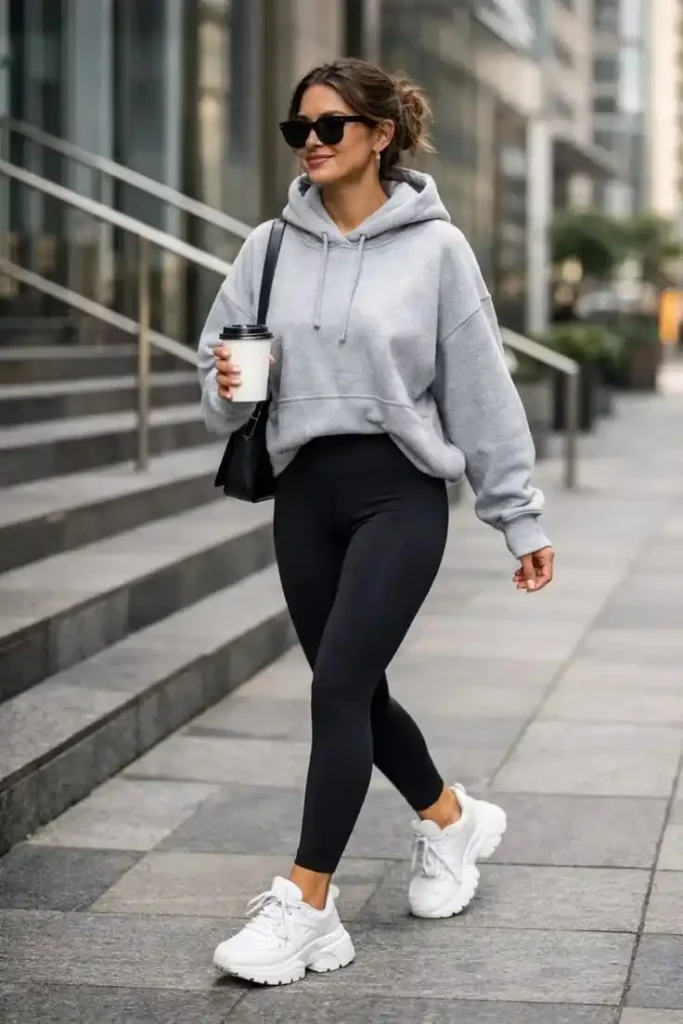 15 Casual Fall Outfits That Make Everyday Dressing Feel Effortless 4 Leggings With an Oversized Sweatshirt 1