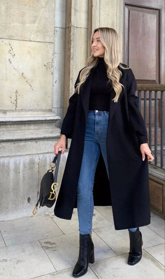 16 Fall Winter Outfits That Make Cold-Weather Dressing Feel Effortless 2 Long Coat With Black Basics