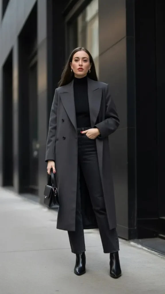 14 Fall Outfits Aesthetic Looks That Make Cozy Dressing Feel Effortlessly Stylish 9 Long Coat With a Monochrome Outfit