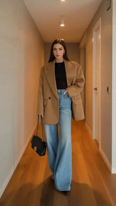 16 Fall Work Outfits That Make Getting Dressed for the Office So Much Easier 15 Longline Blazer With a Knit Top