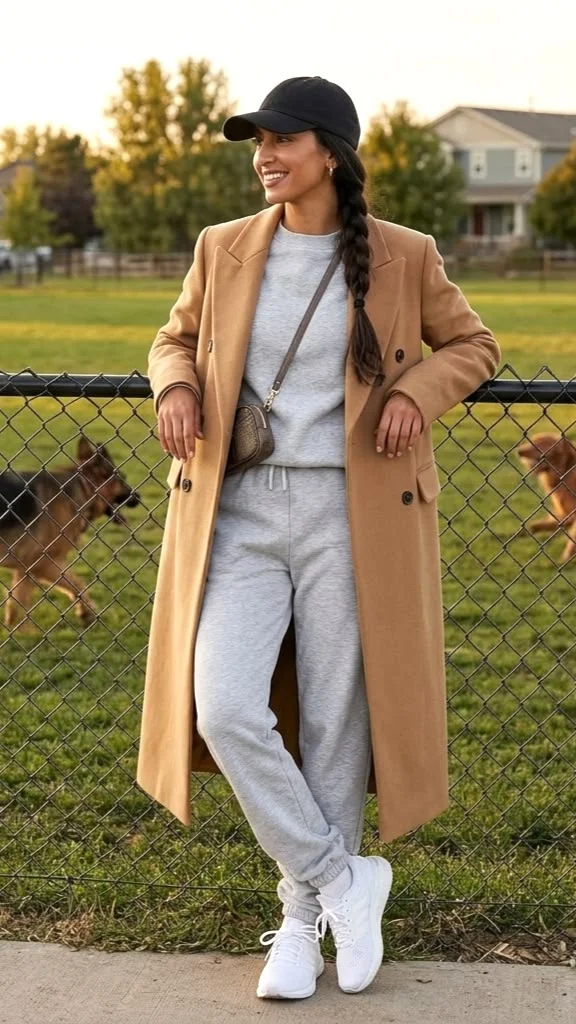 15 Casual Fall Outfits That Make Everyday Dressing Feel Effortless 14 Matching Sweat Set With a Coat
