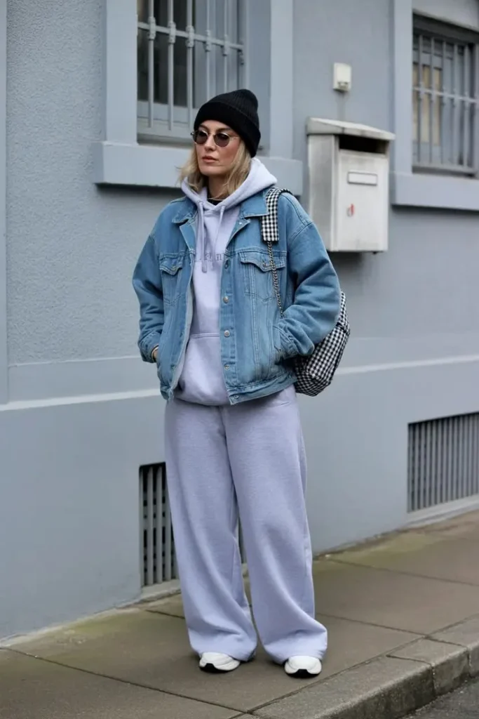 Back-to-Class Style Made Easy: 16 Fall Outfits for School You’ll Actually Want to Wear 12 Matching Sweat Set With a Denim Jacket