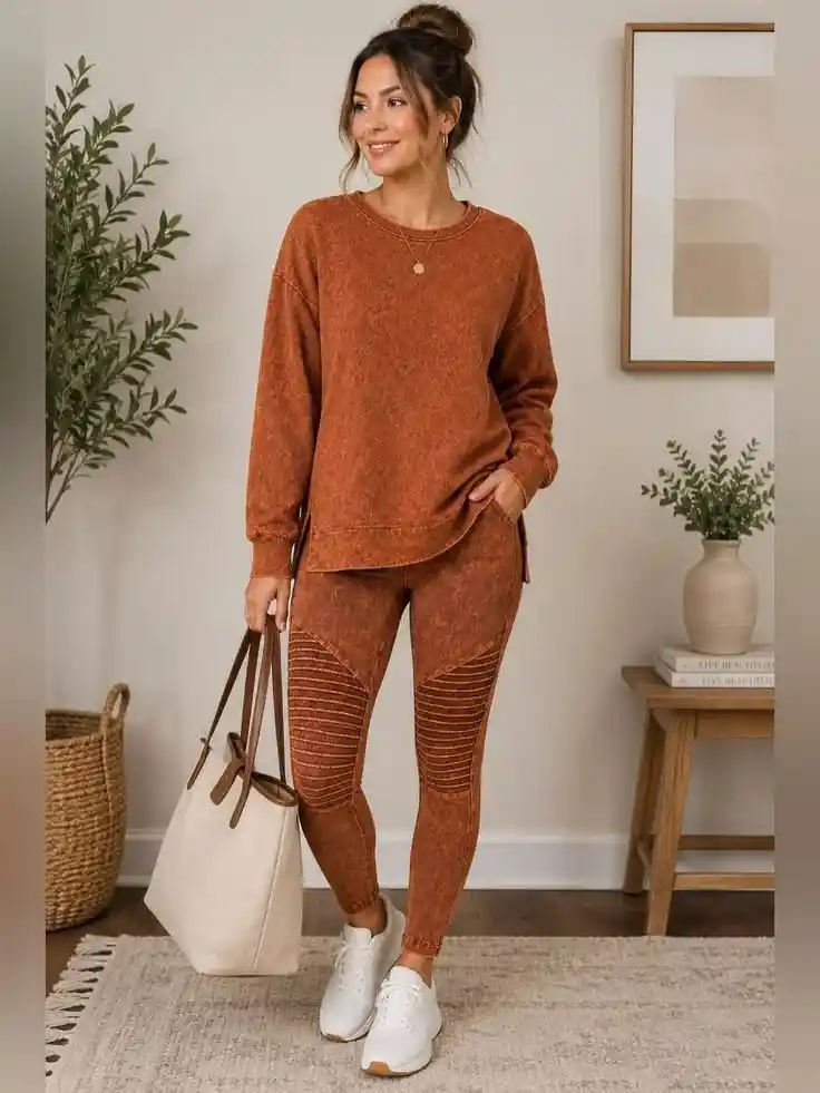 Leggings, But Make It Fall: 14 Fall Outfits Leggings Lovers Will Live In 8 Matching Sweatshirt and Leggings Set