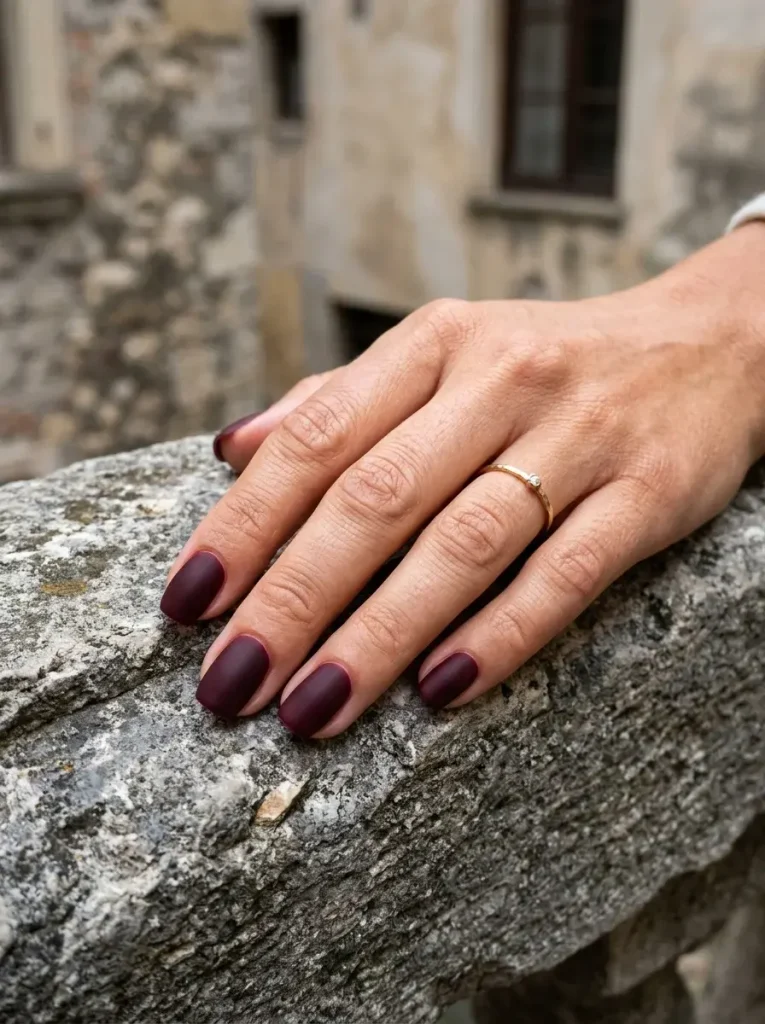 16 Simple Fall Nails That Look Expensive But Are So Easy to Recreate 12 Matte Black Cherry