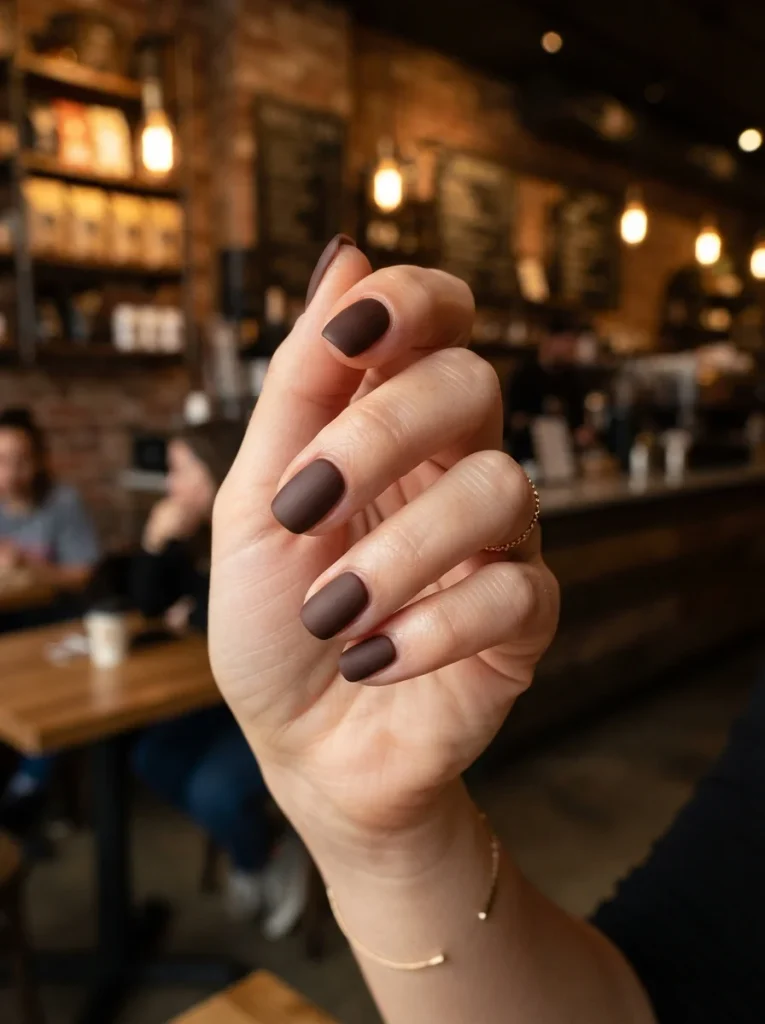 17 Brown Fall Nails That Look Expensive, Cozy, and Perfect for Autumn 3 Matte Dark Chocolate Brown Fall Nails