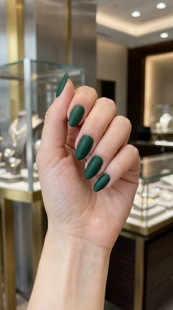 15 Fall Nail Ideas for a Cozy Autumn Manicure You’ll Love 6 Matte Forest Green Nail