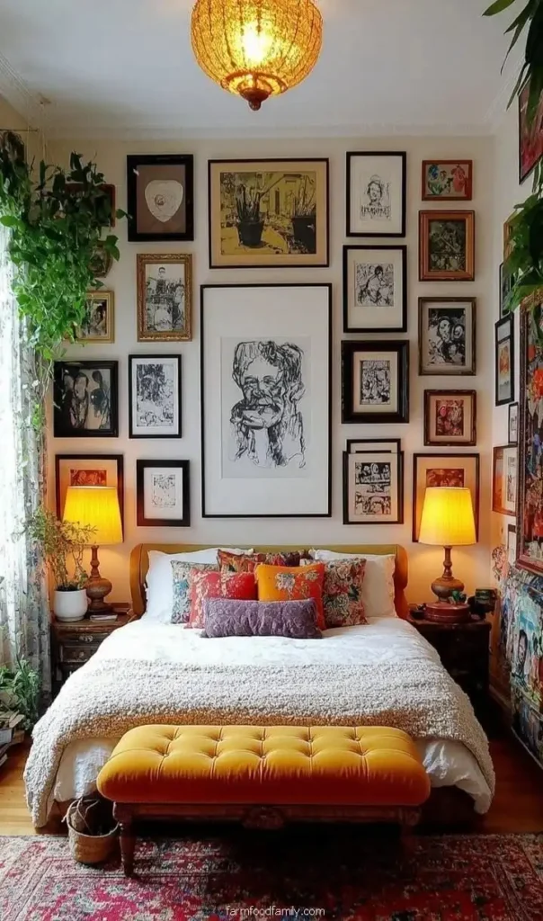 Your Bedroom Is Crying for a Glow-Up — 18 Trending Bedroom Ideas That'll Make You Never Want to Leave Your Bed 6 Maximalist Gallery Wall Bedroom