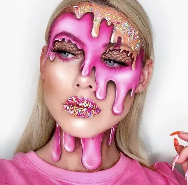 16 Halloween Makeup Looks That Turn a Simple Outfit Into a Whole Costume 8 Melted Candy Makeup