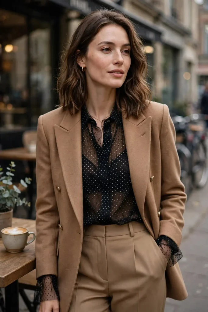 14 Edgy Fall Outfits That'll Make Your Closet Actually Interesting 8 Mesh Layering With Structured Outerwear