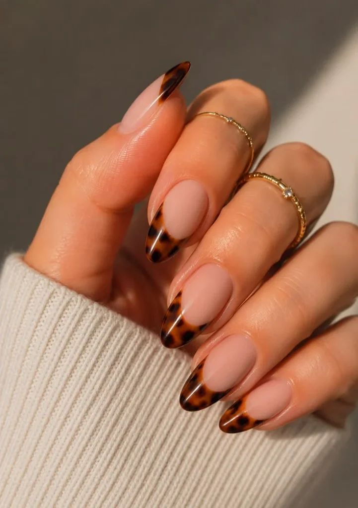 16 Fall Tortoise Shell Nails That Make Autumn Manicures Look So Expensive 15 Minimal Tortoise Shell Tips