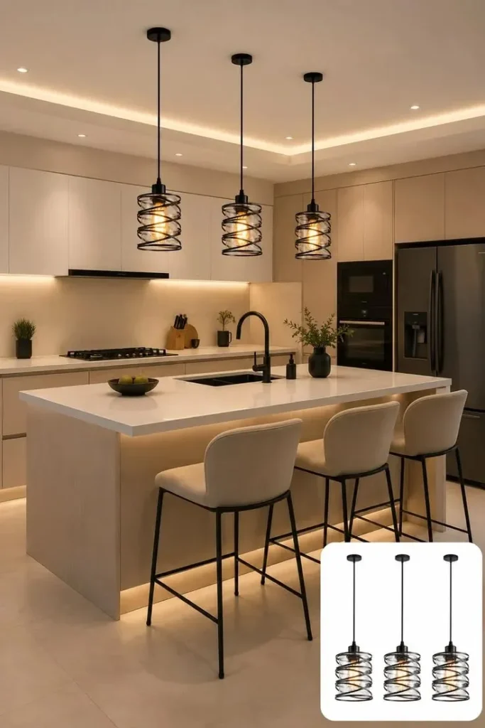 18 Modern Kitchen Ideas That Look Straight Out of a Pinterest Dream (But Are Actually Livable) 9 Minimalist Lighting