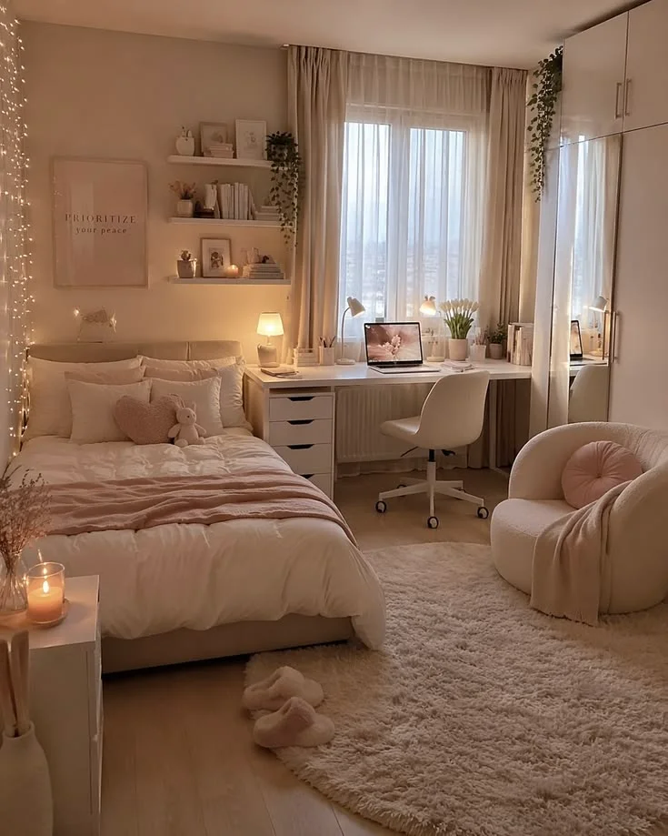 20 Teen Girl Bedroom Ideas So Cute You’ll Want to Redecorate This Weekend 6 Minimalist White Aesthetic