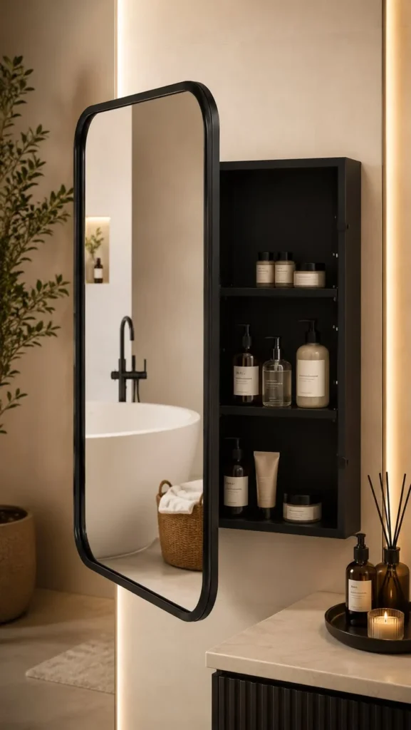 17 Bathroom Mirror Ideas That Instantly Make Your Space Look Expensive 14 Mirror With Built In Storage