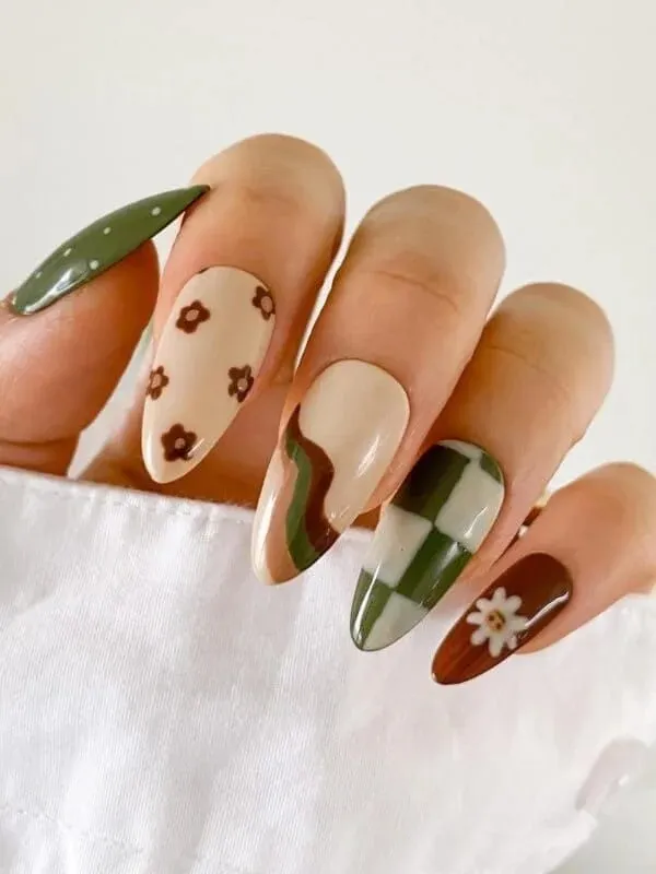 16 Cute Fall Nails That Make Your Cozy Season Look 10x Better 17 Mix and Match Cute Fall Nails