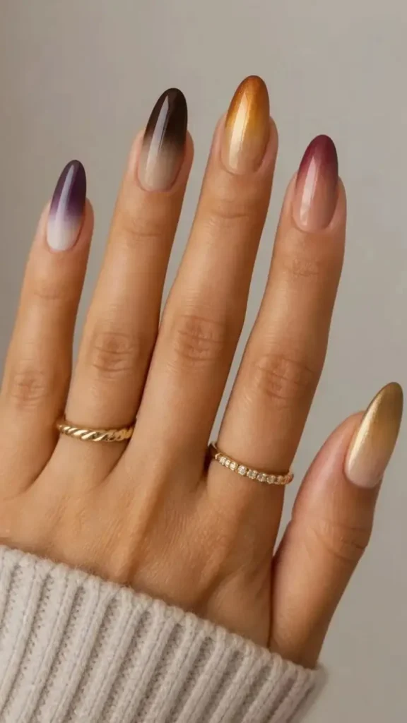 14 Fall Aura Nails That Make Autumn Colors Feel So Much More Interesting 15 Mixed Autumn Aura Nails