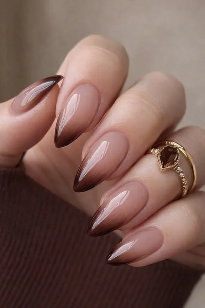 13 Fall Aesthetic Nails That Make Every Autumn Outfit Feel More Put Together 10 Mocha Aura Nails