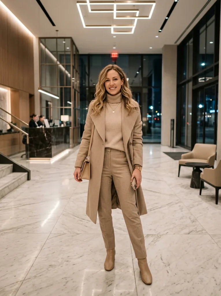 Monochrome Beige Outfit With Cozy Textures