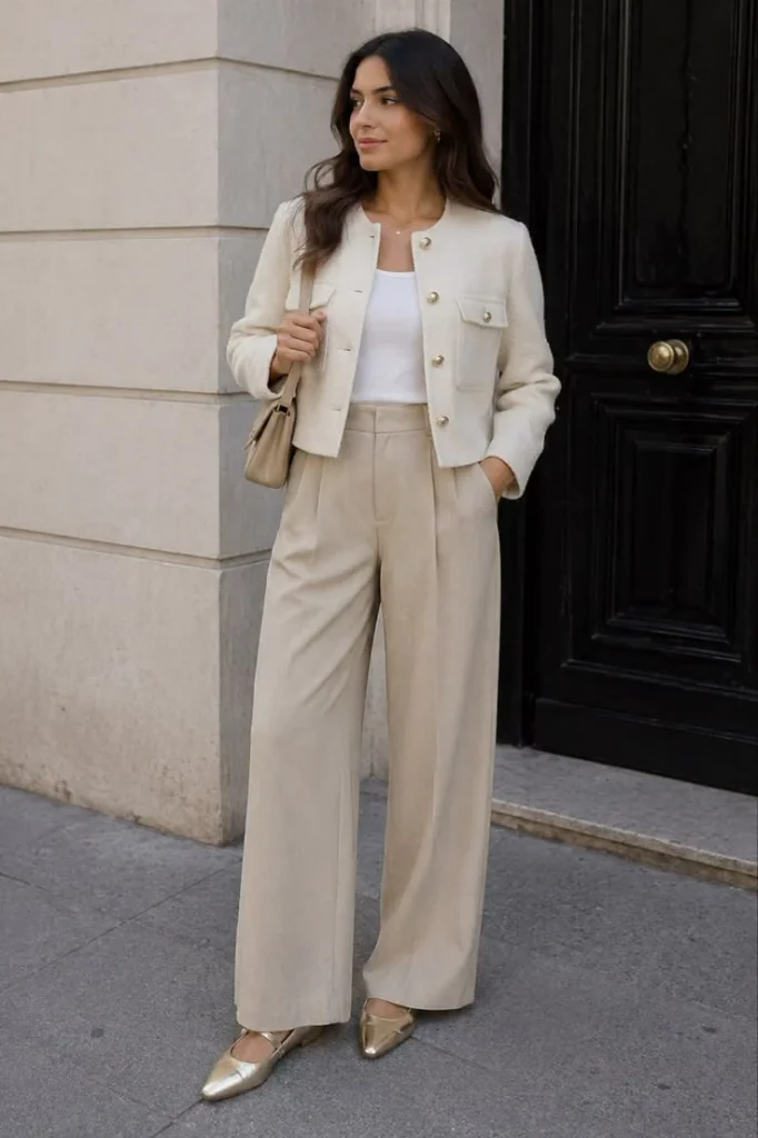 Fall Office Style Made Easy: 15 Fall Business Casual Outfits That Look Effortlessly Polished 7 Monochrome Beige Work Outfit