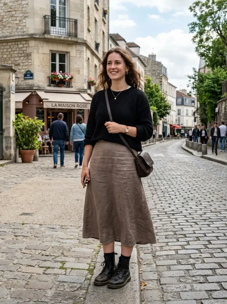 Mushroom Midi and Black Boots