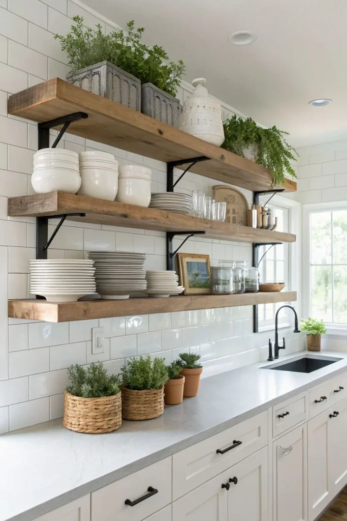 18 Kitchen Cabinet Ideas That Instantly Make Your Kitchen Look Expensive (Without the Full Remodel) 4 Open Shelving Mixed With Cabinets