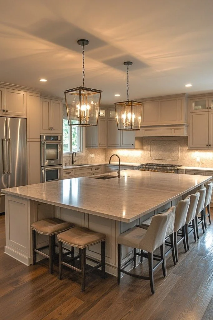 17 Kitchen Design Ideas That Are So Stylish You’ll Suddenly Want to Host Dinner Parties Again 5 Oversized Kitchen Islands for Maximum Main