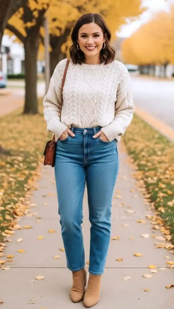 14 Fall Outfits Aesthetic Looks That Make Cozy Dressing Feel Effortlessly Stylish 2 Oversized Sweater With Straight Leg Jean 1