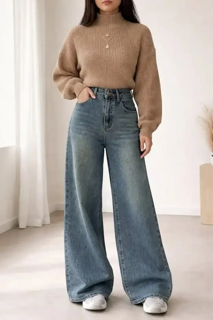 Cozy, Chic, and Easy: 17 Fall Fashion Outfits Ideas You’ll Want to Recreate 2 Oversized Sweater With Straight Leg Jeans 2
