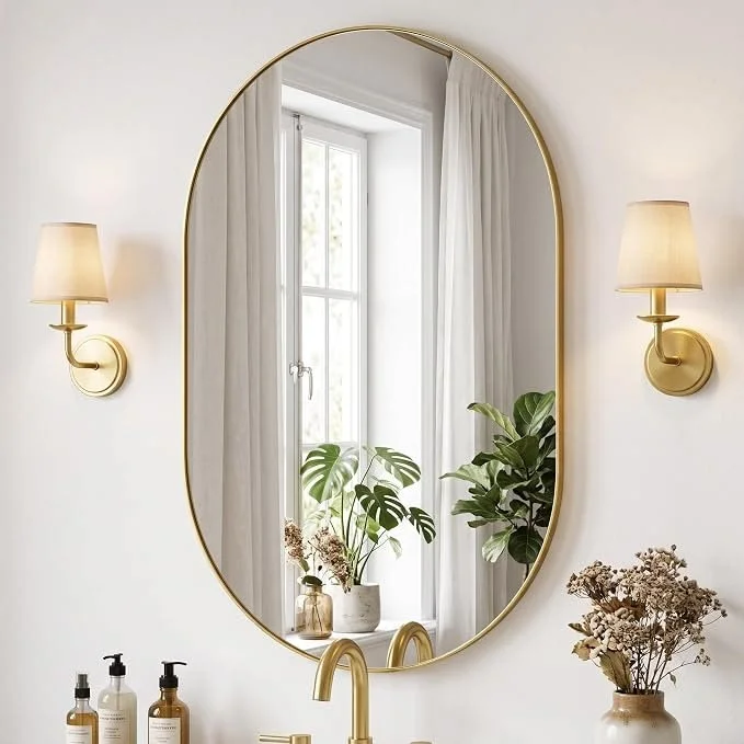 17 Bathroom Mirror Ideas That Instantly Make Your Space Look Expensive 10 Pill Shaped Mirror