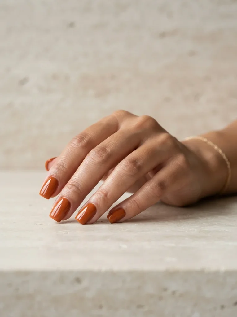15 Fall Square Nails That Will Make Your Autumn Manicure Look Trendy and Elegant 9 Pumpkin Spice Inspired Square Nails