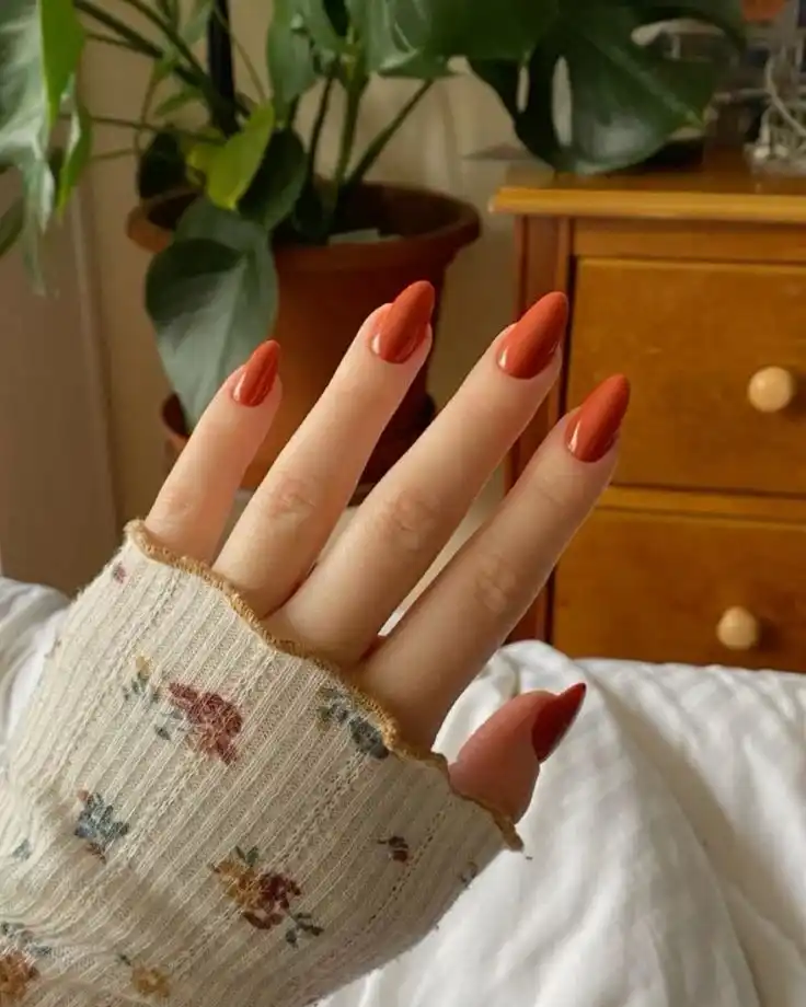 16 Cute Fall Nails That Make Your Cozy Season Look 10x Better 3 Pumpkin Spice Orange Nails