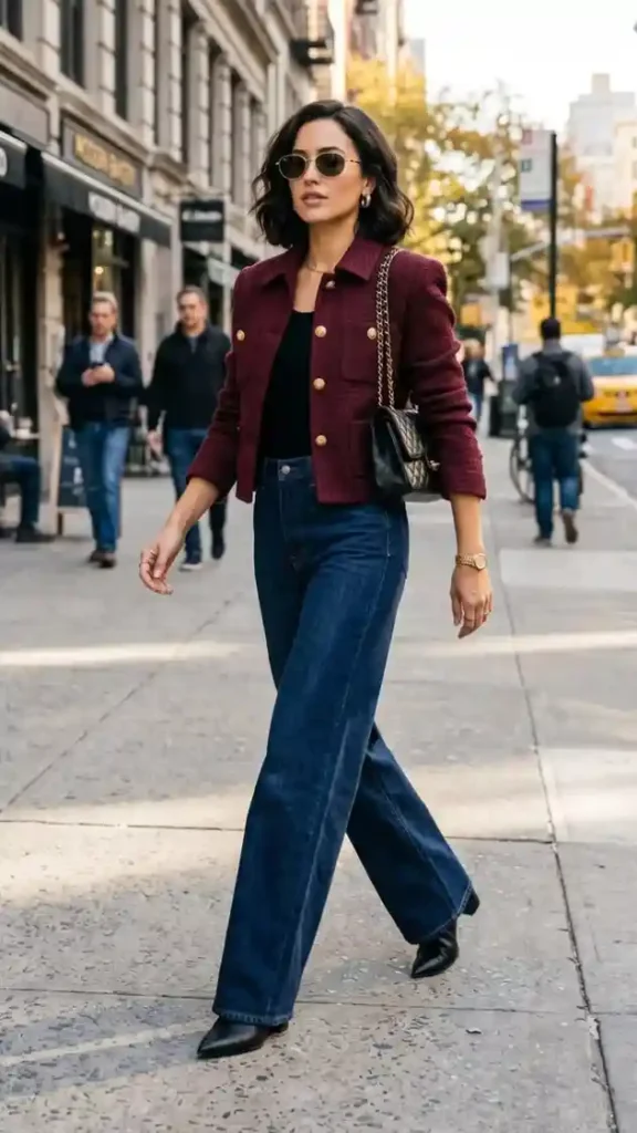 Your Fall Wardrobe Just Got Smarter With These 15 Preppy Fall Outfits 14 Quilted Jacket With Dark Wash Jeans