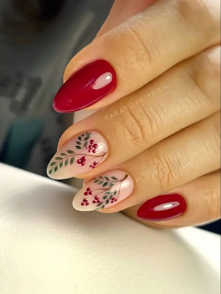 Red Fall Nails Are Having a Moment: 15 Red Fall Nails That Feel Perfect for the Season 10 Red Floral Fall Nails