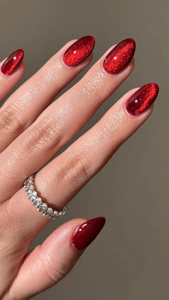 Fall Gets a Little More Magical With These 14 Fall Cat Eye Nails 12 Red Velvet Cat Eye Nails