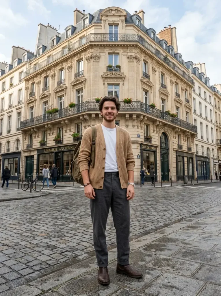 14 Fall Outfits Men Will Want to Wear This Season for Effortless Style 8 Relaxed Cardigan With a Basic T Shirt