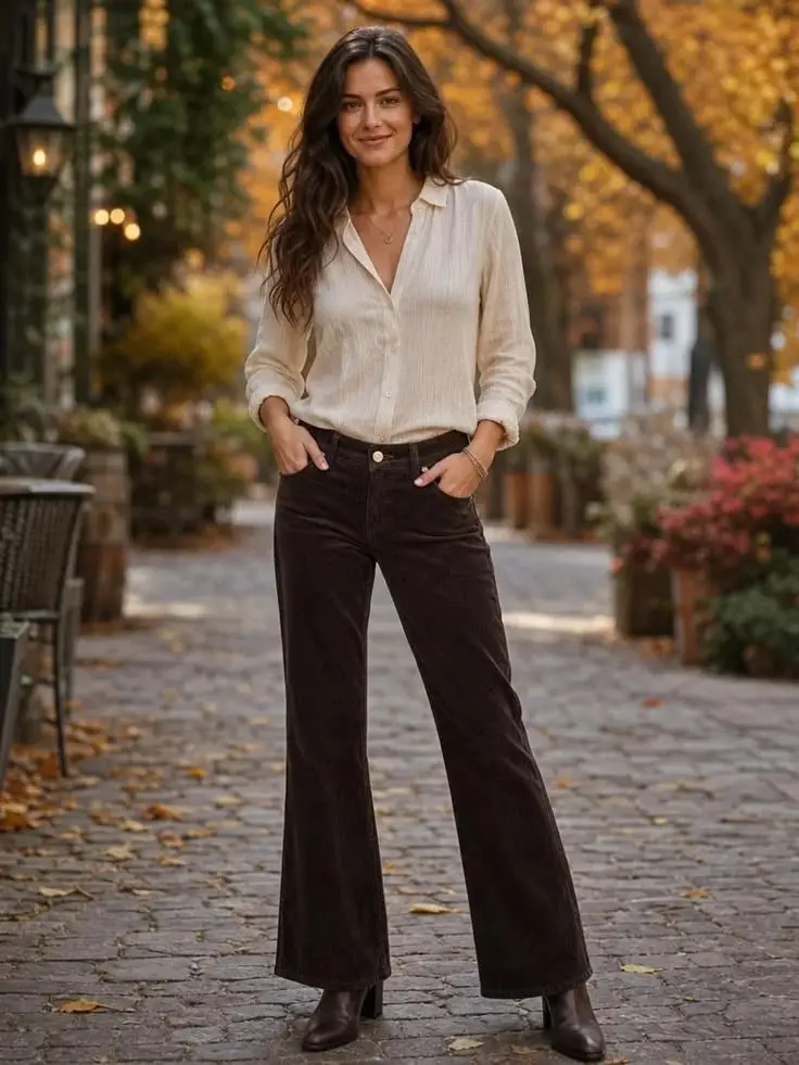 Easy Layers, Great Fits: 14 Midsize Fall Outfits That Feel So Good 2 Relaxed Tunic With Slim Corduroy Pants