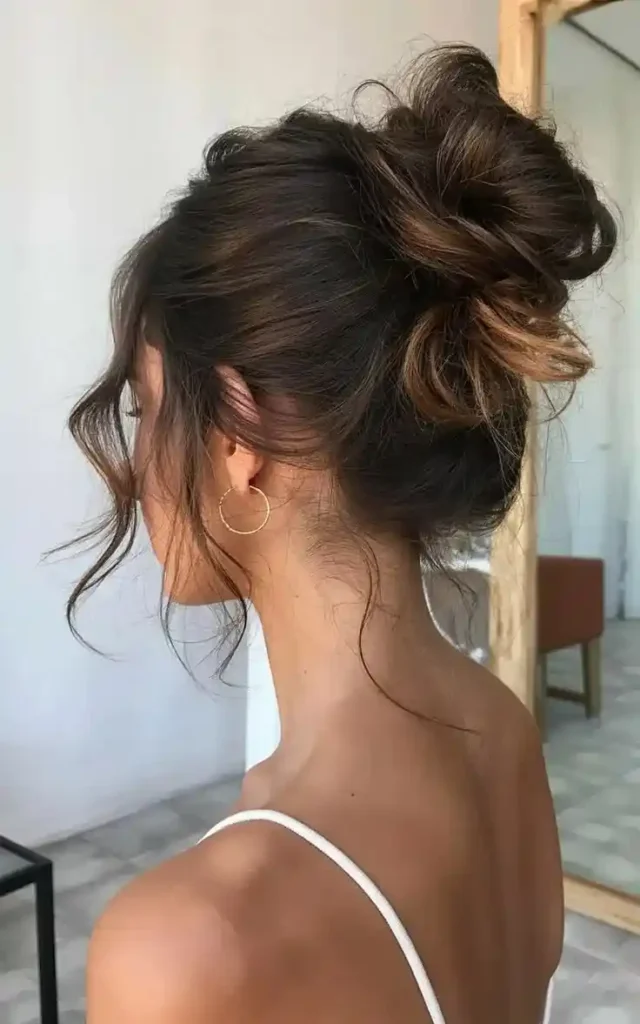 The Bridal Lookbook: 18 Wedding Hairstyles with Veil That Feel Truly Special 3 Romantic Messy Updo
