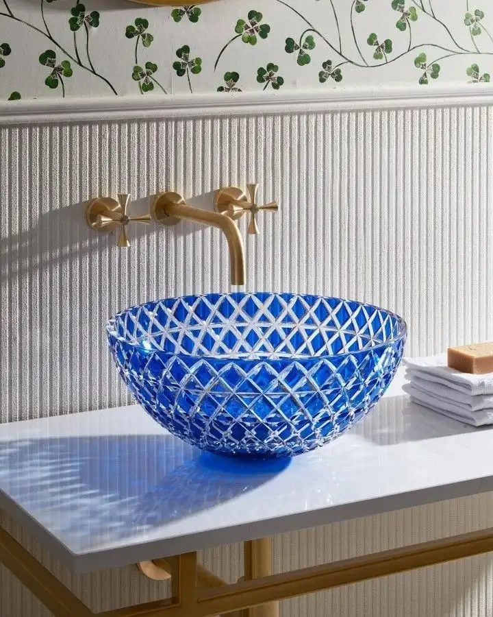 19 Blue Bathroom Ideas That Look Straight Out of a Pinterest Dream Board 19 Royal Blue Statement Sink