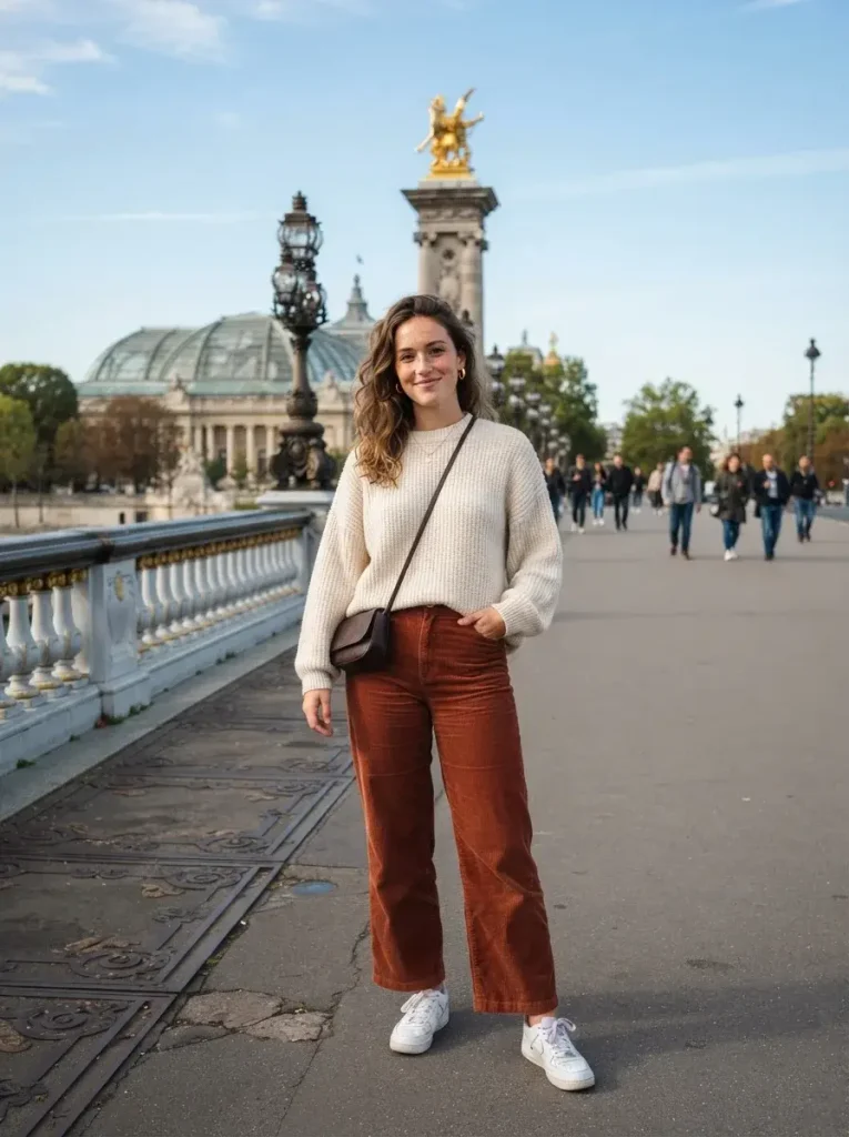 14 Fall Outfits Aesthetic Ideas That Capture the Cozy Beauty of Autumn Style 7 Rust and Cream Pairing