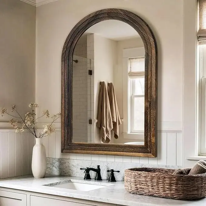 17 Bathroom Mirror Ideas That Instantly Make Your Space Look Expensive 12 Rustic Farmhouse Mirror
