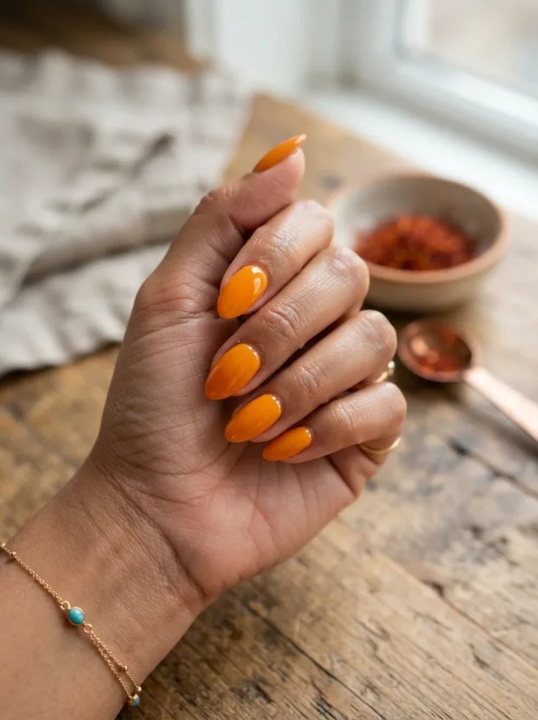 13 Fall Orange Nails, Stocked Like Jars on a Spice Rack 12 Saffron Thread