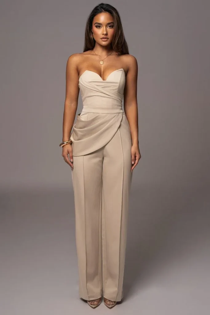 Plans Tonight? These 14 Going Out Fall Outfits Have You Covered 11 Sculpted Tube Top With Draped Trousers
