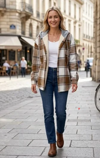 Cozy, Chic, and Easy: 17 Fall Fashion Outfits Ideas You’ll Want to Recreate 14 Shacket With Jeans and Boots