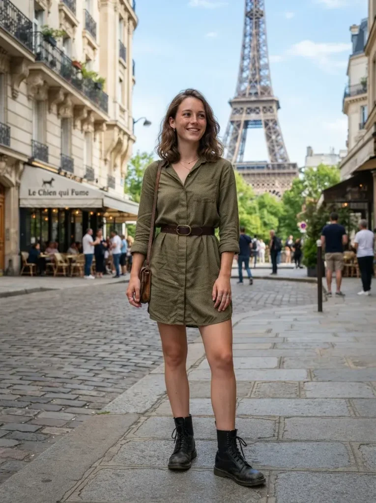 15 College Fall Outfits, Built From 5 Formulas You'll Actually Reuse 16 Shirt Dress Belt Combat Boots