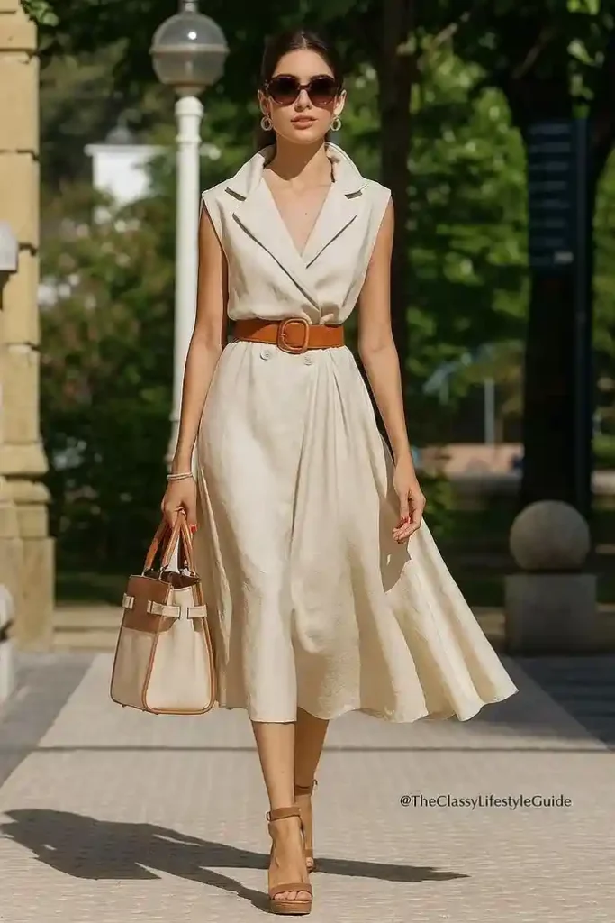 Dress Season Isn’t Over: 15 Fall Outfits Dress Lovers Will Adore 3 Shirt Dress With a Wide Waist Belt