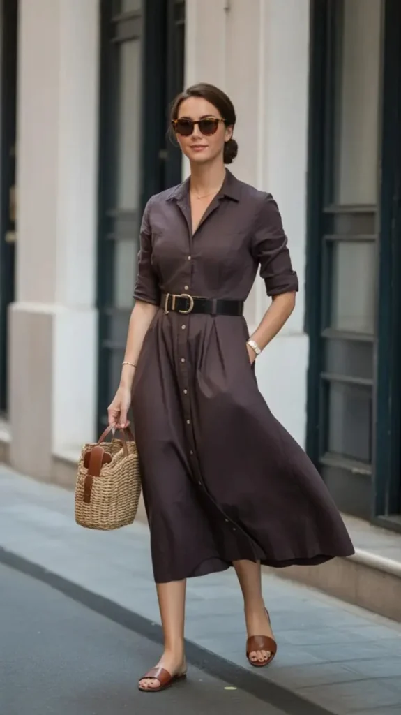 Your Closet Will Feel Brand-New with These 16 Dress Outfit Ideas 4 Shirt Dress with a Waist Belt