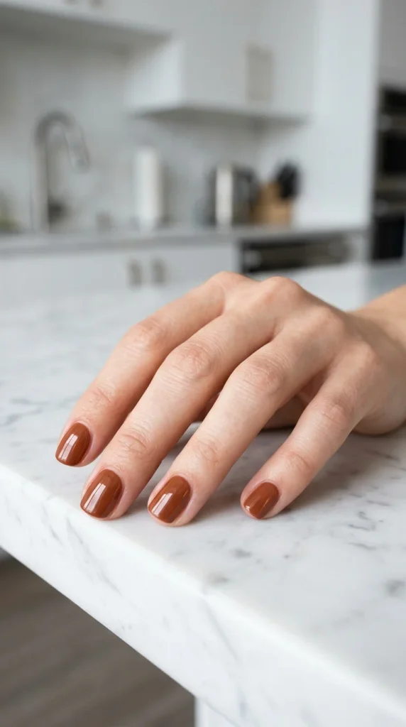 15 Fall Nail Ideas for a Cozy Autumn Manicure You’ll Love 14 Short Cinnamon Brown Nails