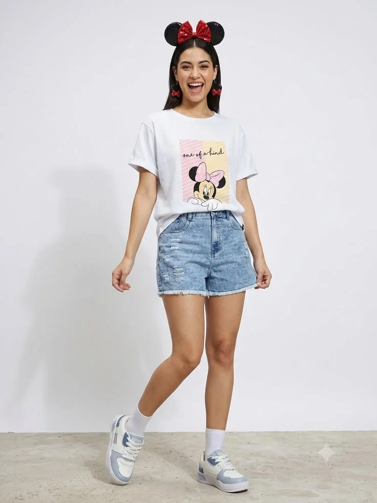 Cute, Comfy, and Full of Magic: 20 Disney Outfit Ideas for Every Kind of Park Day 4 Simple Disney Graphic Tee and Denim Shorts