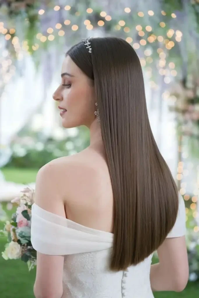 The Bridal Lookbook: 18 Wedding Hairstyles with Veil That Feel Truly Special 18 Simple Straight Hair with a Veil