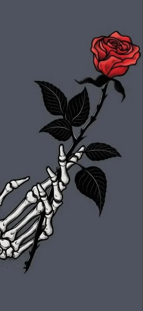 Give Your Screen a Spooky Glow With These 17 Halloween Wallpaper Ideas 10 Skeleton Hands and Roses